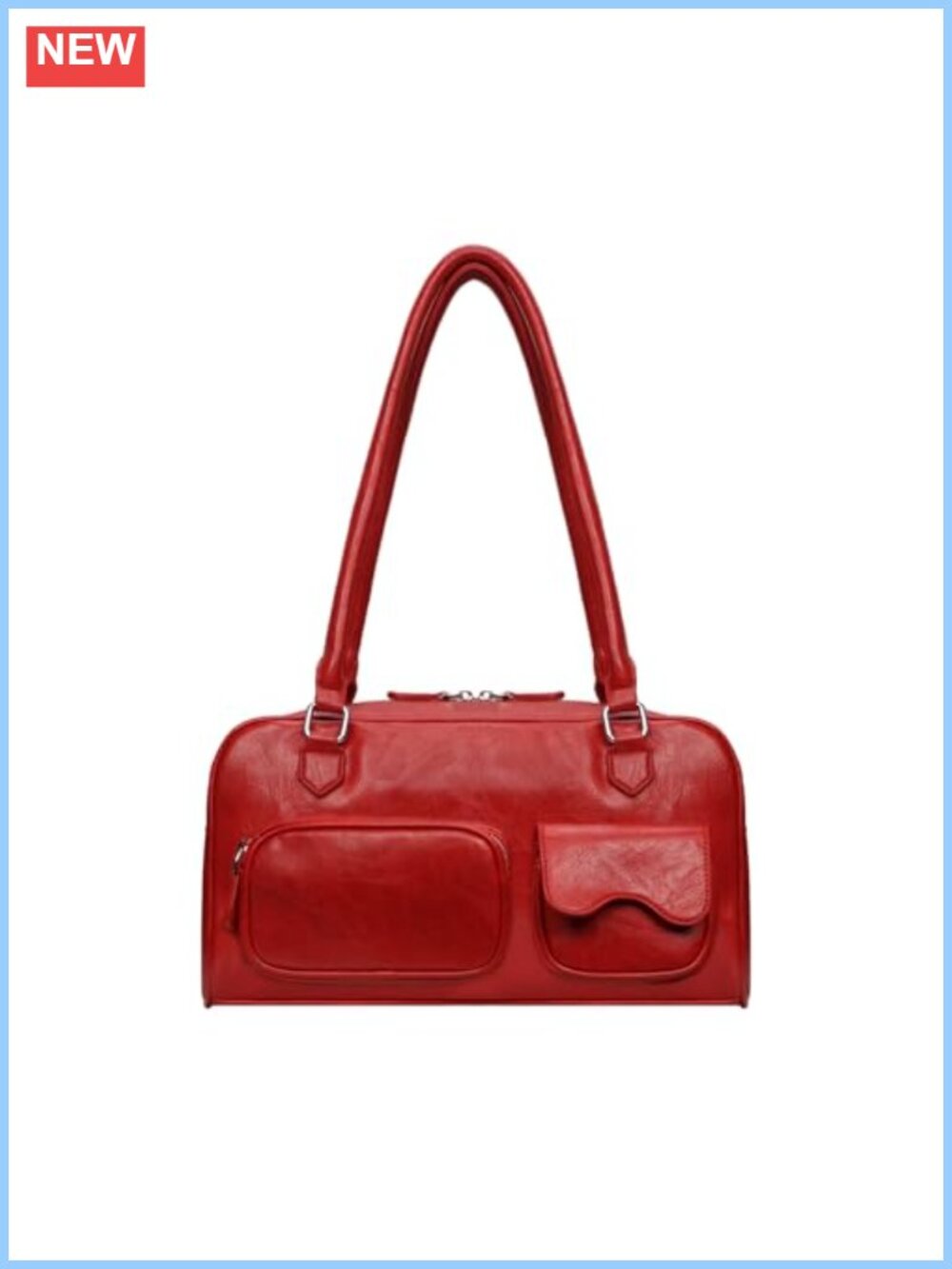 Vegan Leather Swing Zip Shoulder Bag Top Handle Satchel Purse